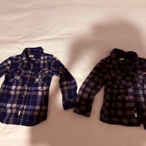 2 AMAZING LIMITED EDITION SIZE 6 KID APPAMAN LONG-SLEEVE PLAID FLEECE SHIRTS
